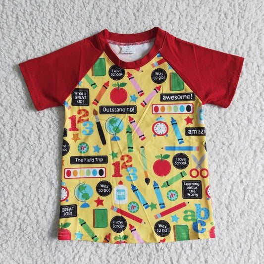 boy’s clothing back to school pencil raglan T-shirt boy