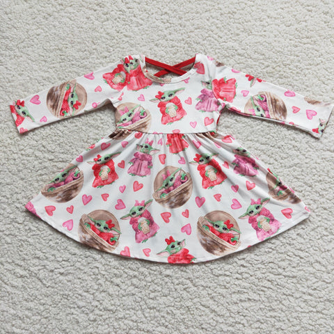 Yoda Heart Dress for Valentines Girls Clothing