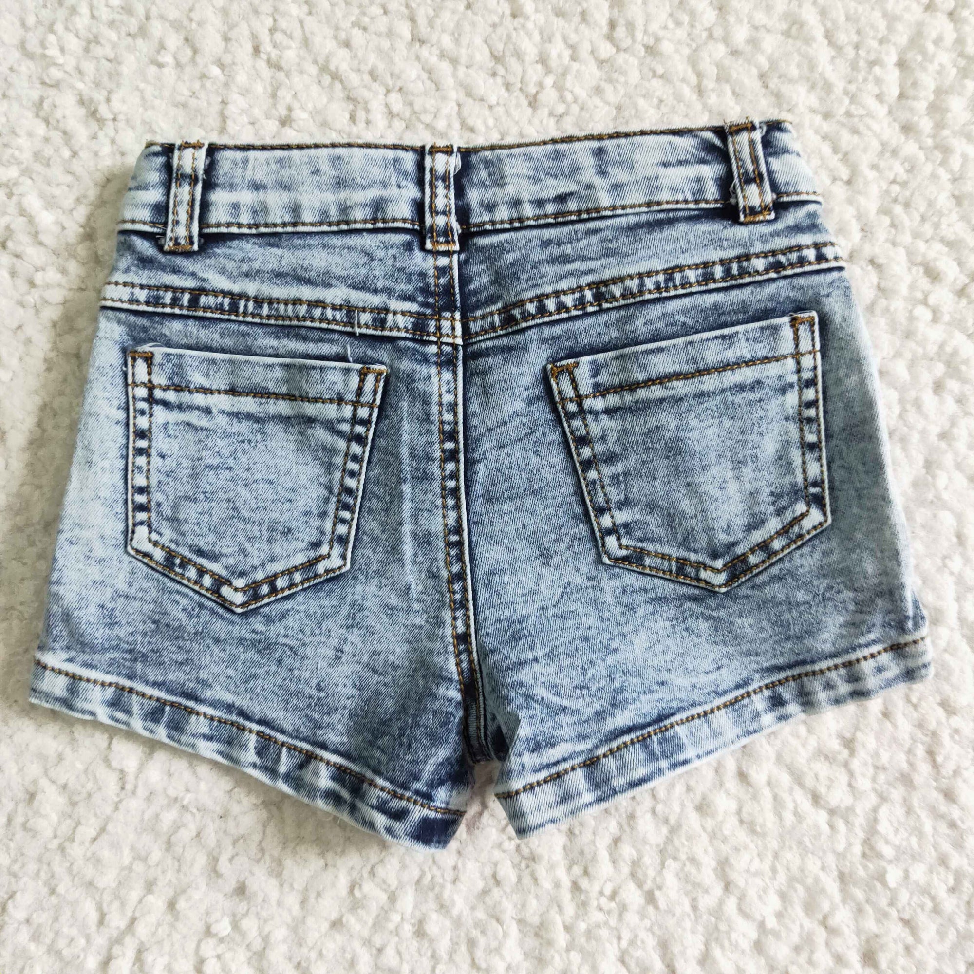 girl's clothing fashion blue denim shorts