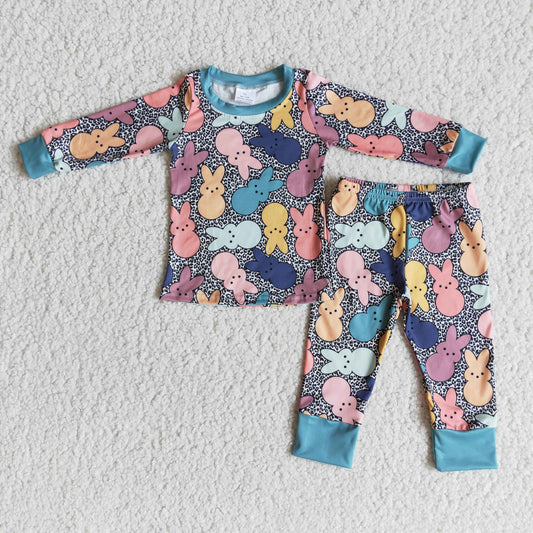 child boy's outfit pajama pants set for easter