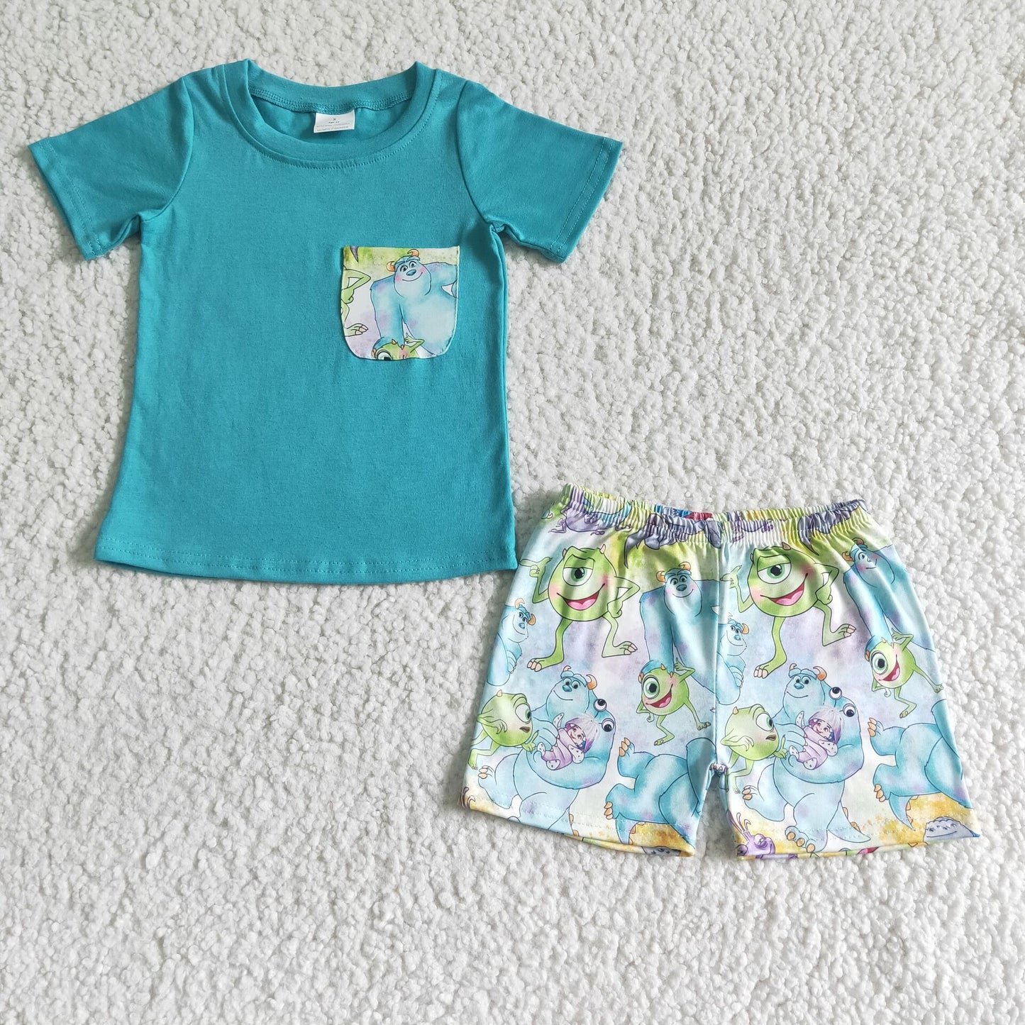 boy’s cartoon outfit shorts set clothing