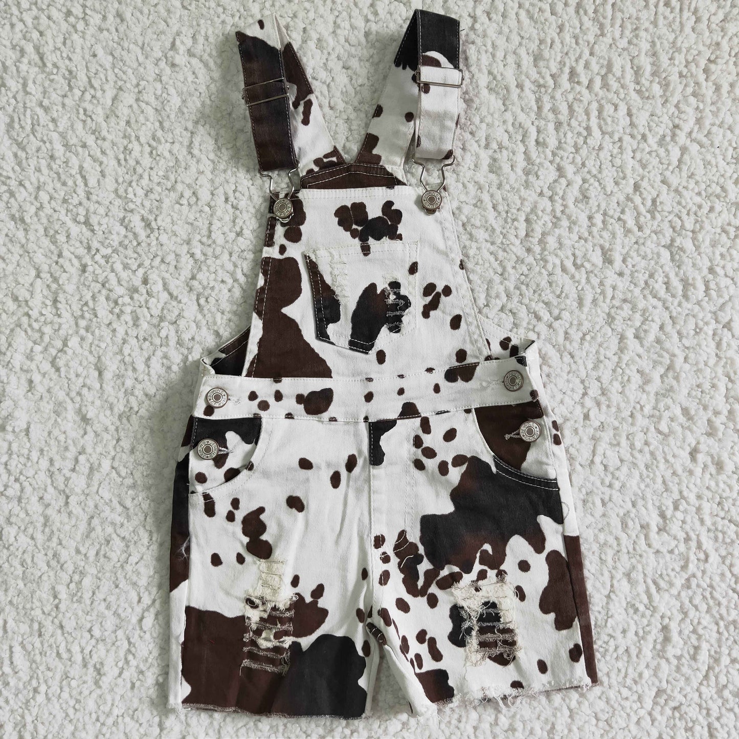 cow denim cross overalls jumpsuit kids clothes