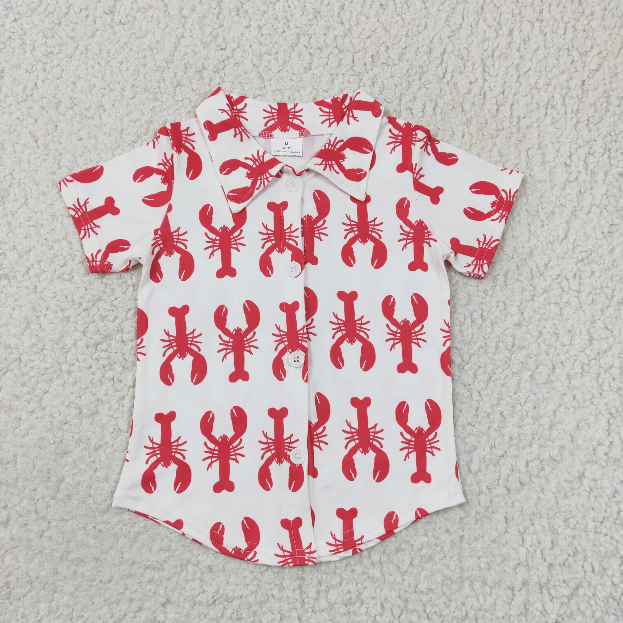 short sleeve button shirt boys clothing lobsters