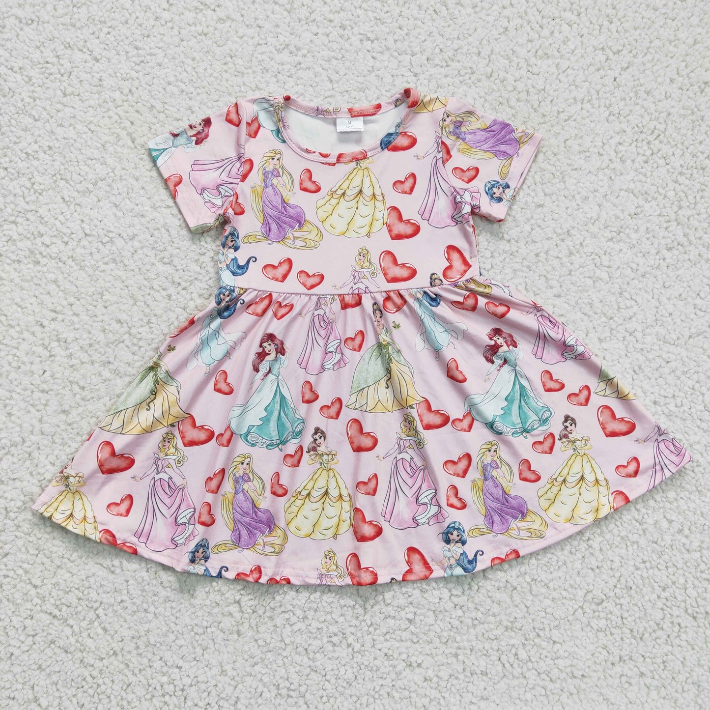 girl valentine's day princess heart twirl dress