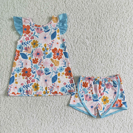 kids clothing shorts set floral