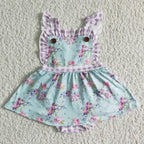 Spring Floral Cross Back Twirl Bodysuit