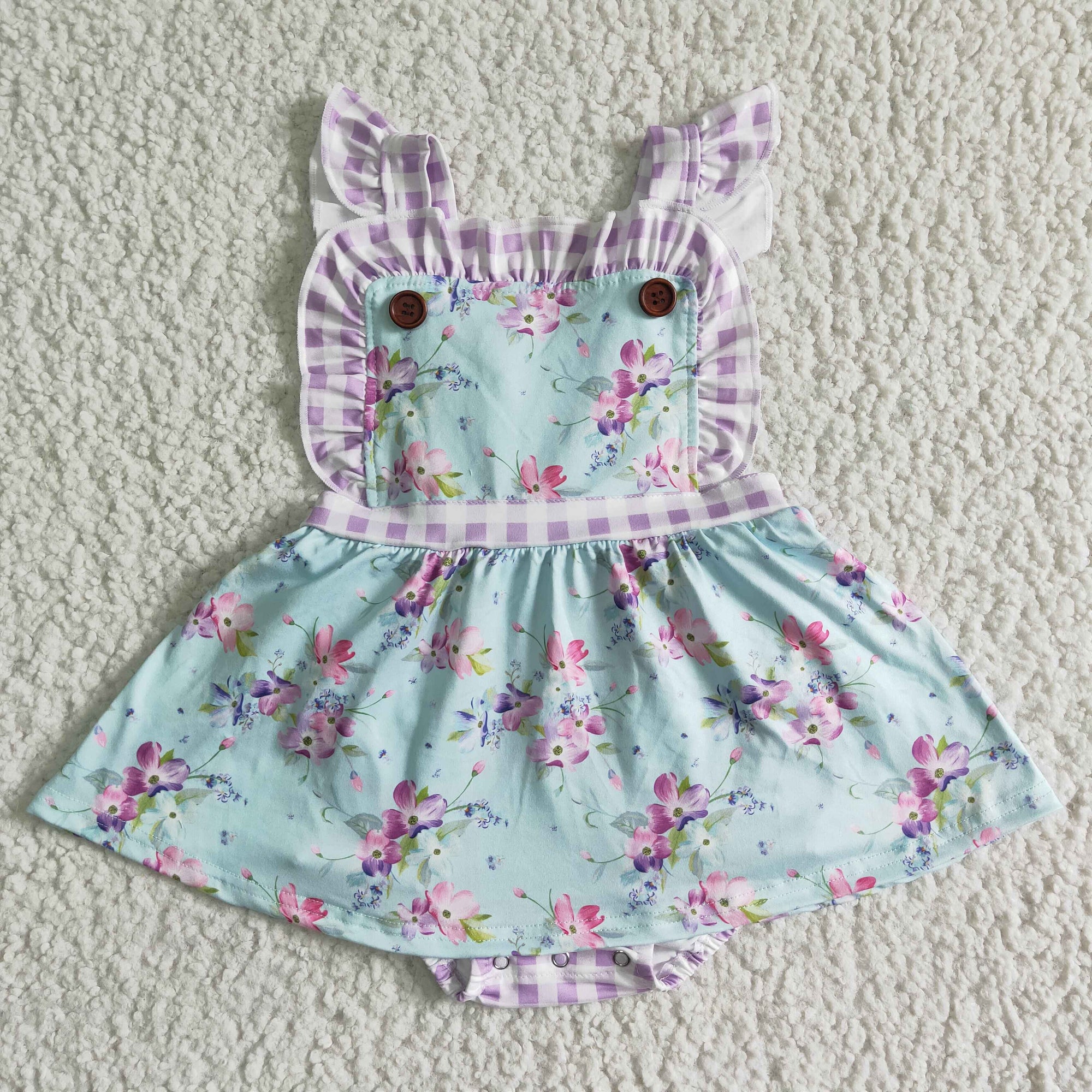 Spring Floral Cross Back Twirl Bodysuit