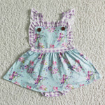 Spring Floral Cross Back Twirl Bodysuit