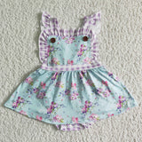 Spring Floral Cross Back Twirl Bodysuit