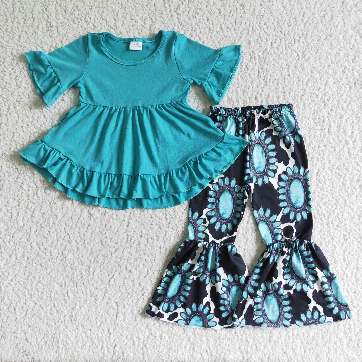western turquoise bells outfit
