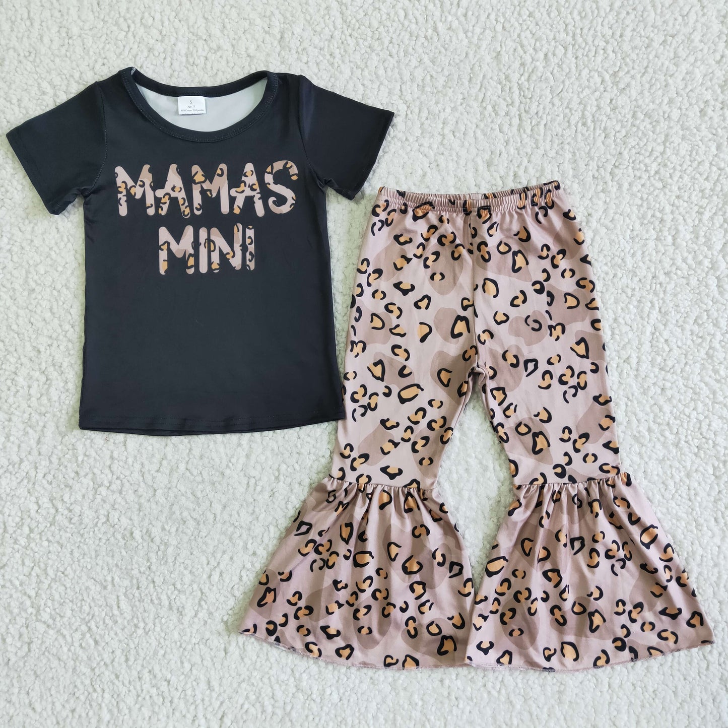 girl's outfit mama's mini leopard pants set