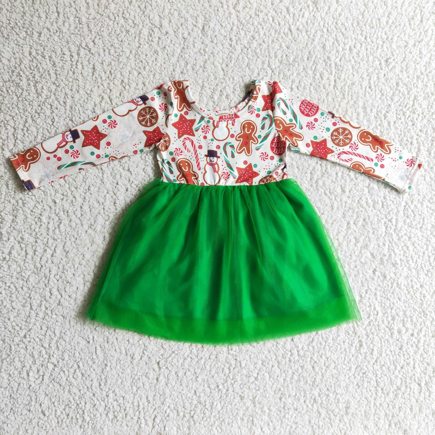 gingerbread snowman green tutu dress for Christmas